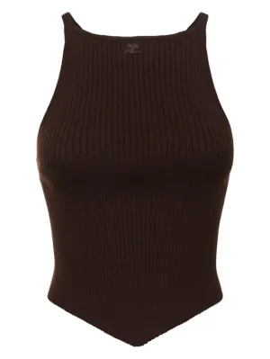 Courreges   Pointy hem rib knit tank top 