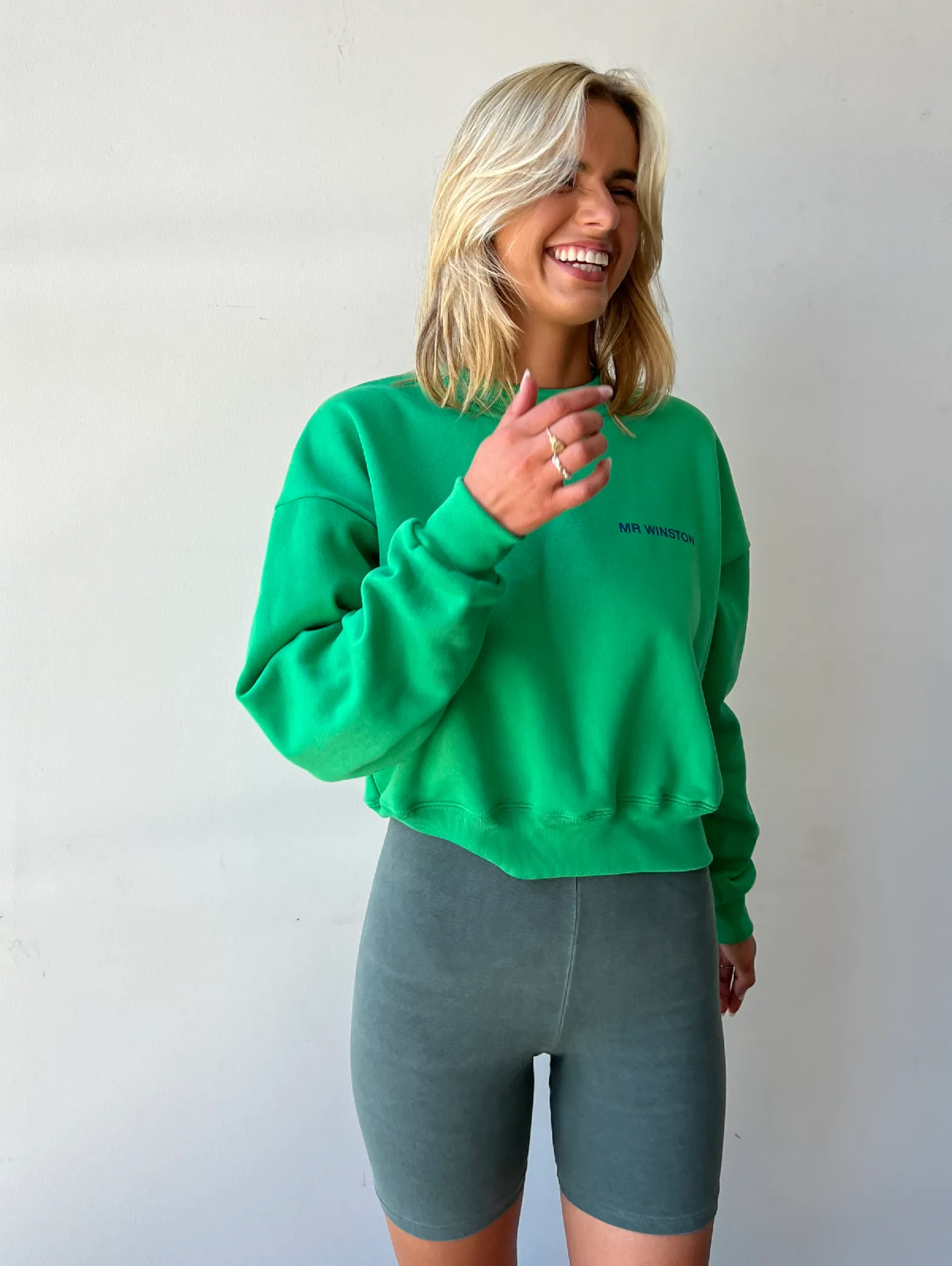 Cropped Irish Green Crewneck