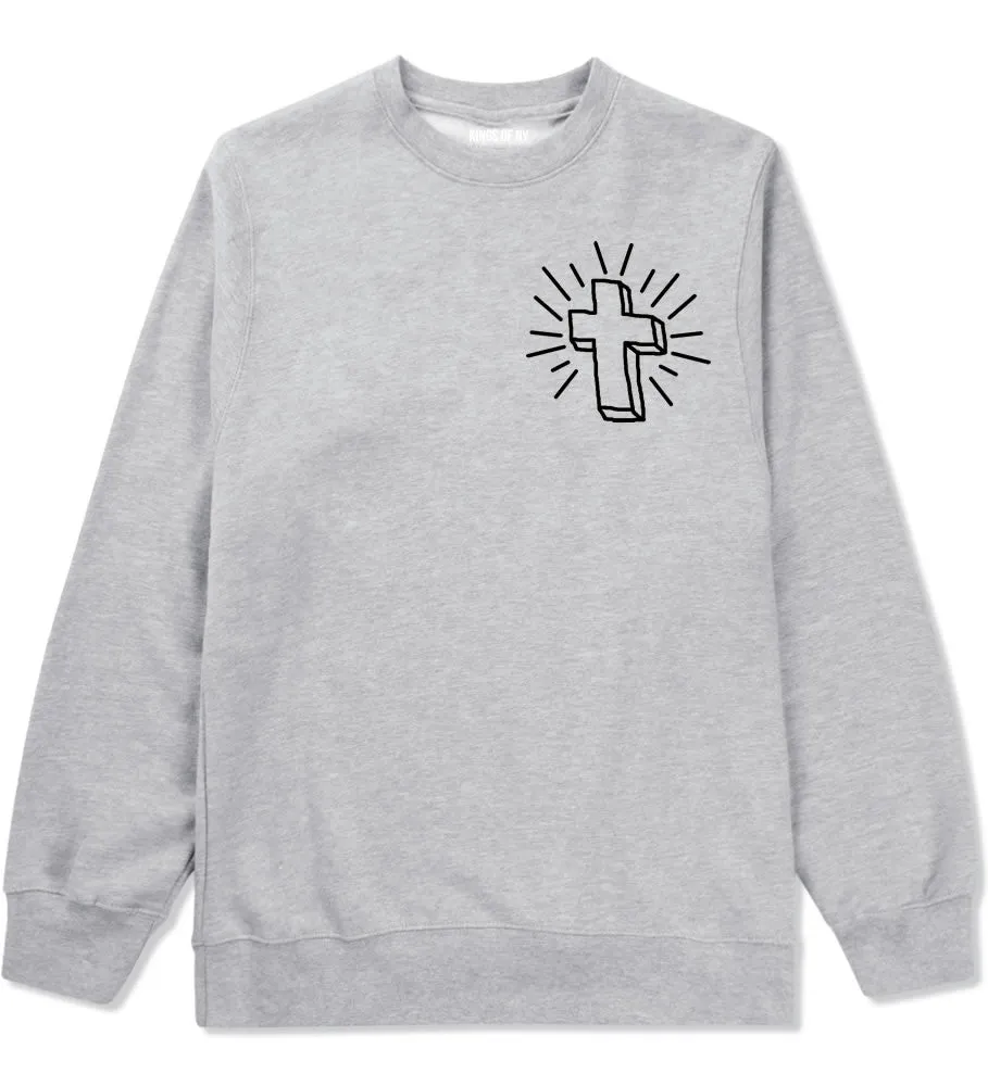 Cross of Praise Chest God Religious Crewneck Sweatshirt