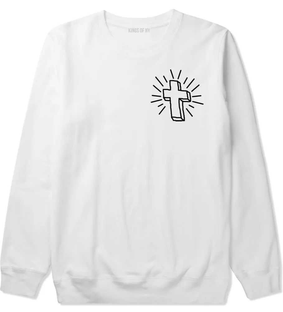 Cross of Praise Chest God Religious Crewneck Sweatshirt