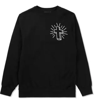 Cross of Praise Chest God Religious Crewneck Sweatshirt