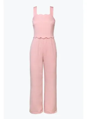 Crystal Scalloped Crepe Jumpsuit