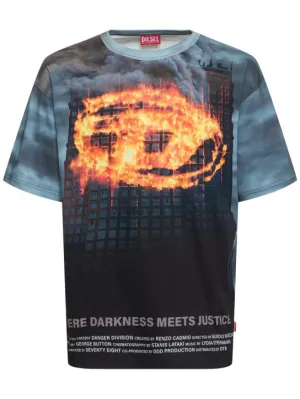 Diesel   Logo printed cotton jersey t-shirt 
