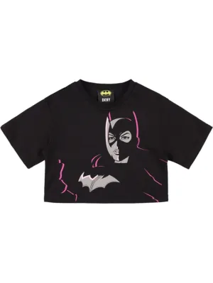 DKNY   Batman print cropped cotton s/s t-shirt 