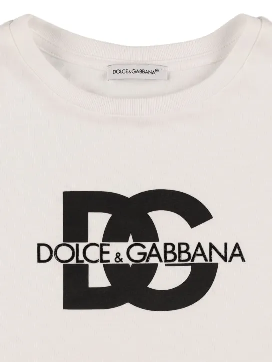 Dolce&amp;Gabbana   Logo cotton blend jersey t-shirt 