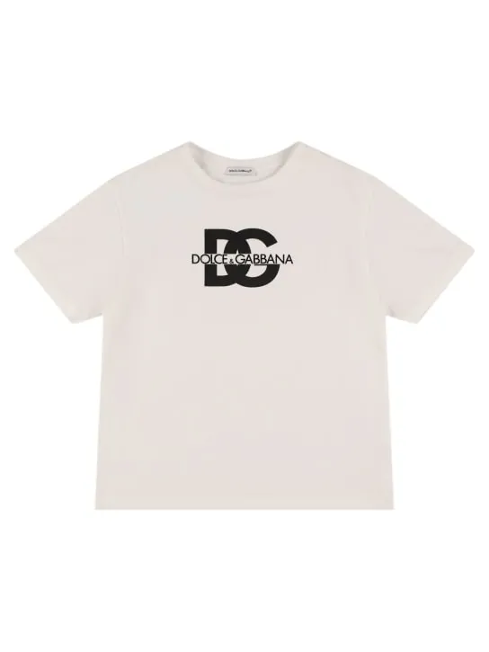 Dolce&amp;Gabbana   Logo cotton blend jersey t-shirt 