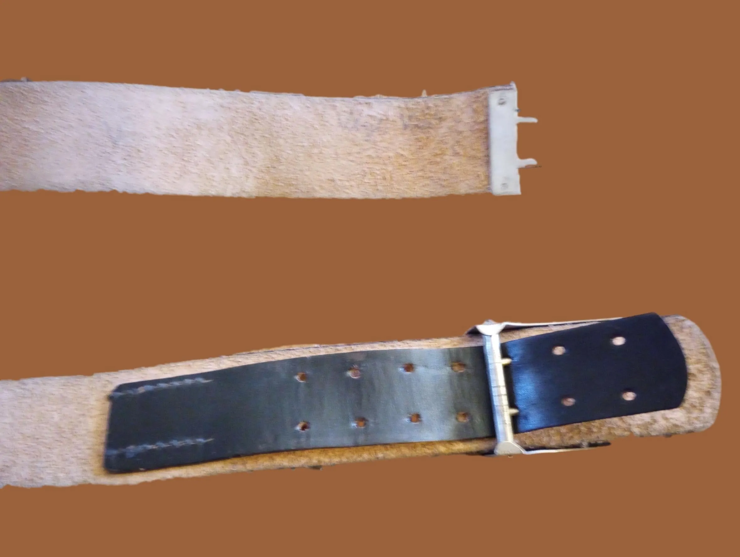 EAST GERMAN ARMY LEATHER BELT & BUCKLE VINTAGE COLD WAR GERMAN MILITARY SURPLUS