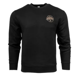 EMBROIDERED FLEECE CREWNECK - BLACK