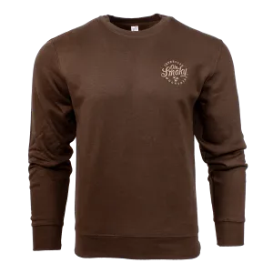 EMBROIDERED FLEECE CREWNECK - CHESTNUT