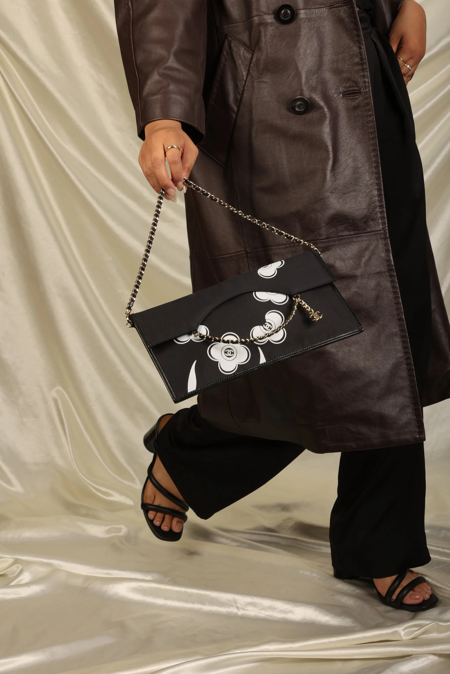 Extremely Rare Chanel Camellia CC Chain Pochette