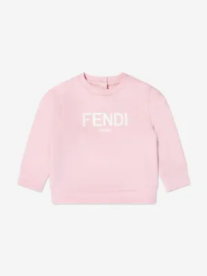 Fendi Baby Girls Logo Sweatshirt in Pink