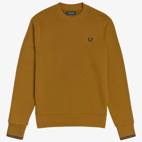 Fred Perry Crew Neck Sweatshirt - Dark Caramel