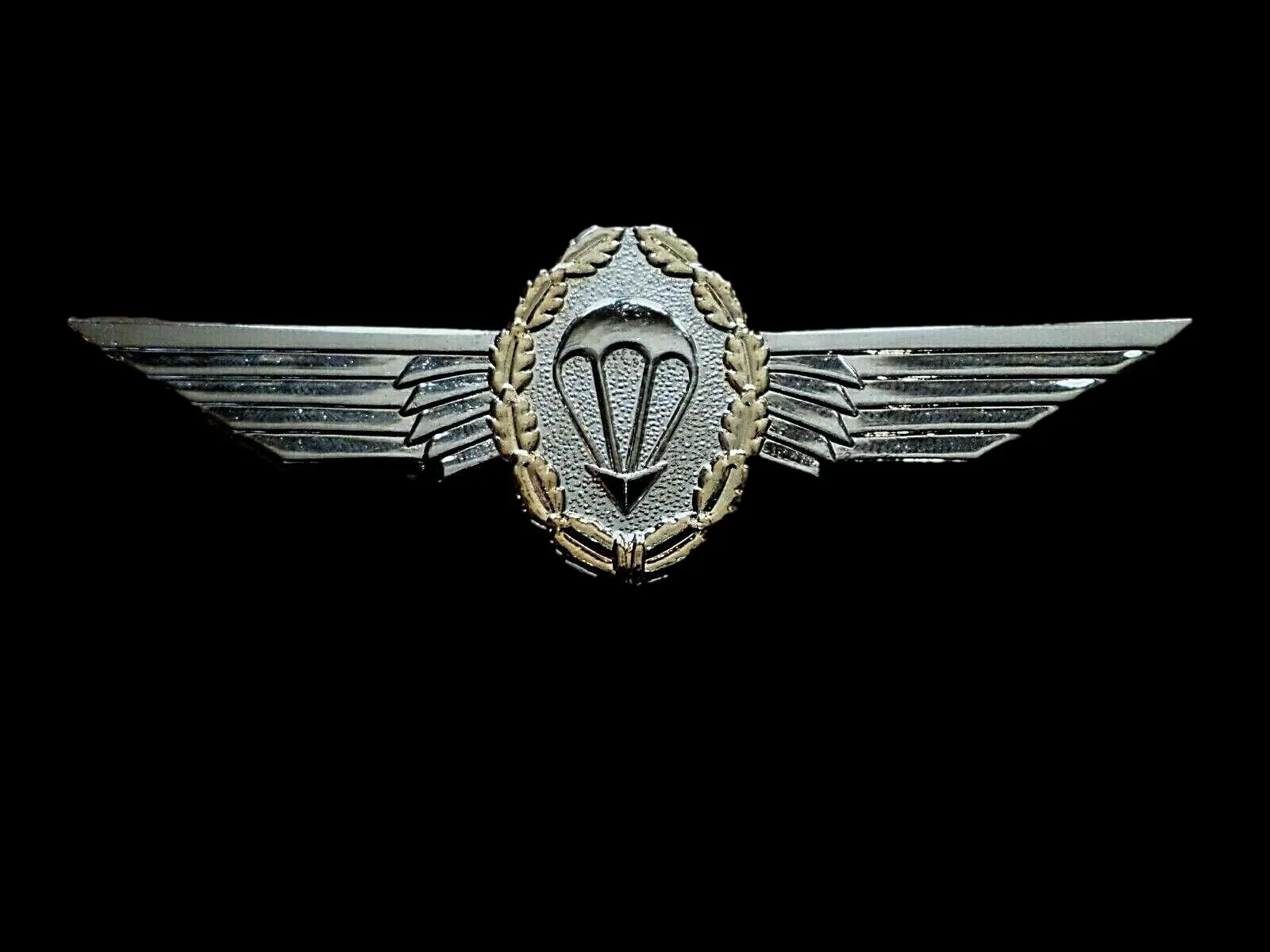 GERMAN MILITARY MASTER JUMP WINGS BADGE 3 3/4" DOUBLE POST METAL PIN