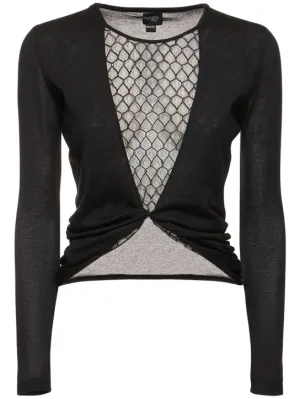 Giambattista Valli   Cashmere &amp; silk knit long sleeve top 
