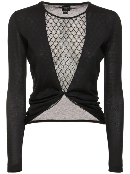 Giambattista Valli   Cashmere &amp; silk knit long sleeve top 