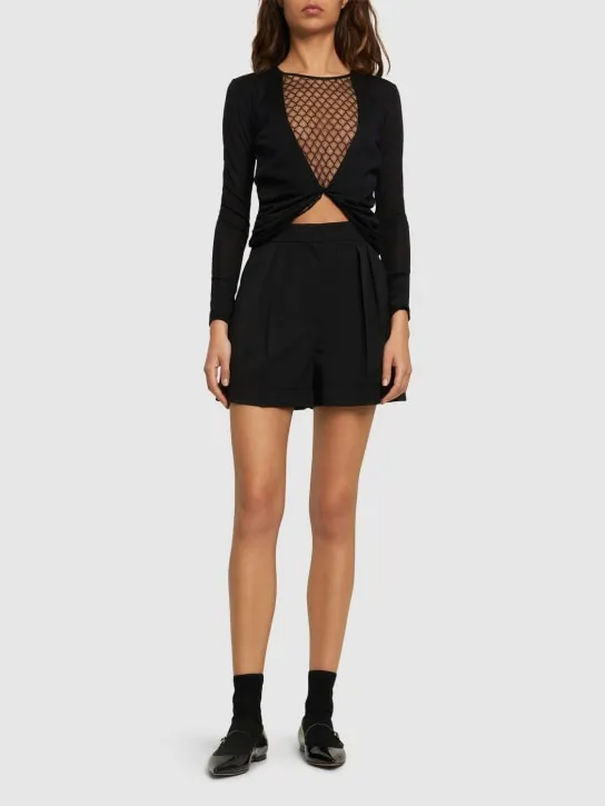 Giambattista Valli   Cashmere &amp; silk knit long sleeve top 