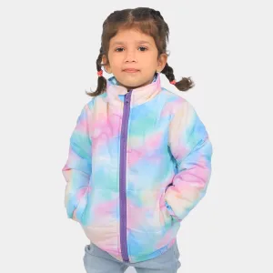 Girls Puffer Jacket Rainbow  - TIE DYE