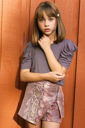 Girls Rushed Short Sleeve Top