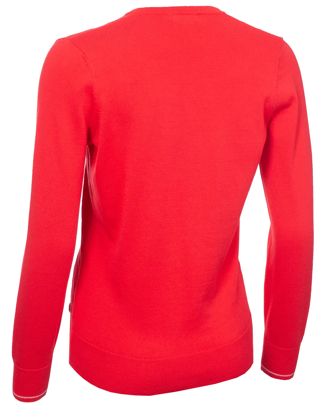 GREEN LAMB Nellie Cable Vee Neck Jumper 024 Poppy