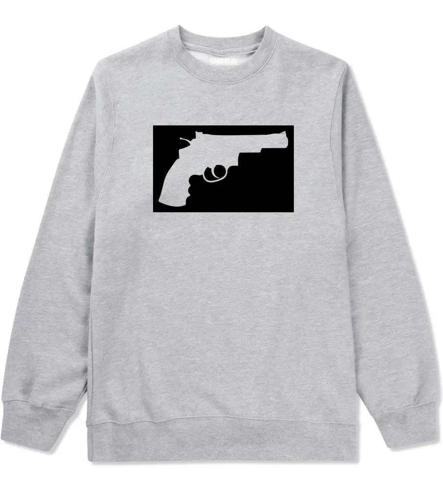 Gun Silhouette Revolver 45 Chrome Crewneck Sweatshirt