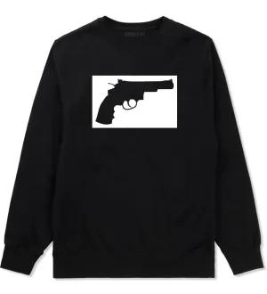 Gun Silhouette Revolver 45 Chrome Crewneck Sweatshirt