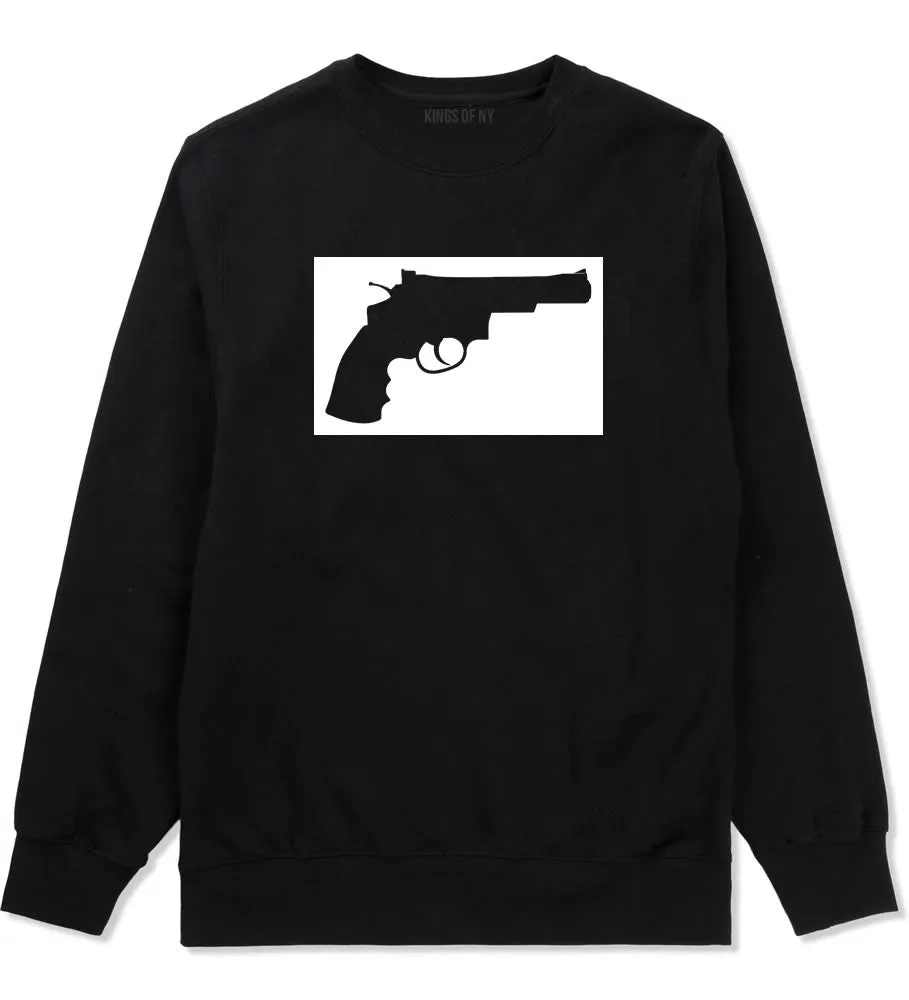Gun Silhouette Revolver 45 Chrome Crewneck Sweatshirt