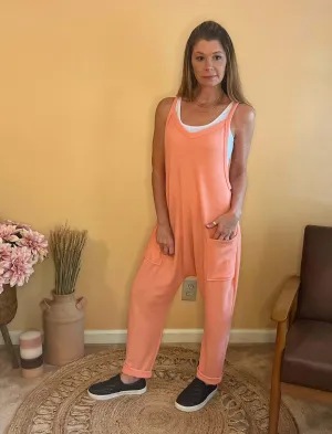Harmony Harem Jumpsuit - Coral