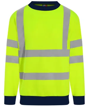 High visibility sweatshirt | HV Yellow/Navy