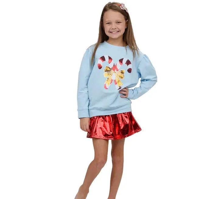 Holly Sweatshirt- Sequin Candy Canes