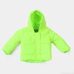 Infant Unisex Puffer Jacket-Neon Green