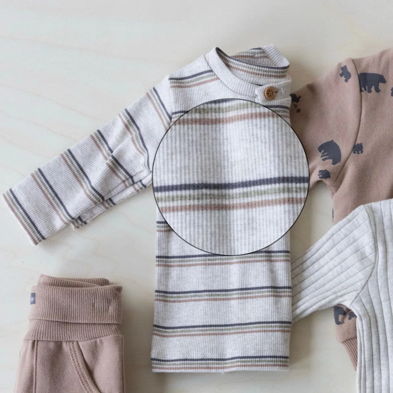 INTO THE FOREST-  Ribbed Knit Forest Stripe Top