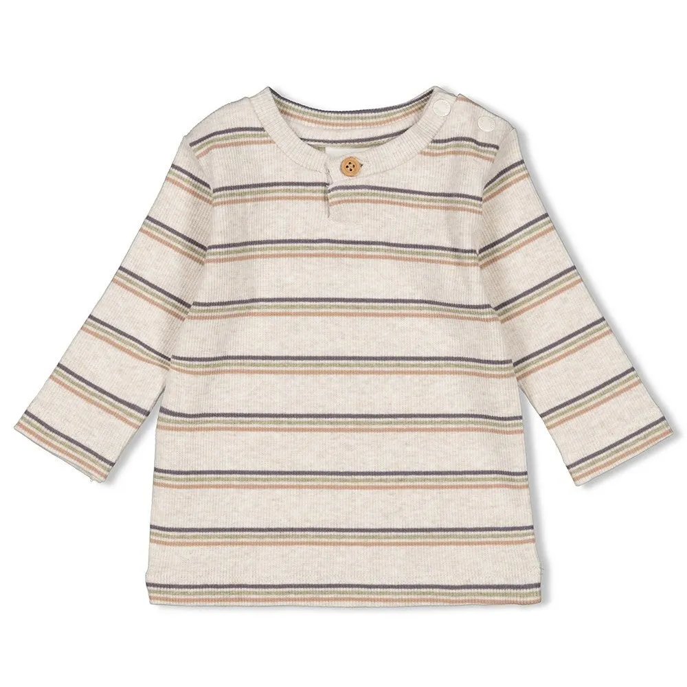 INTO THE FOREST-  Ribbed Knit Forest Stripe Top