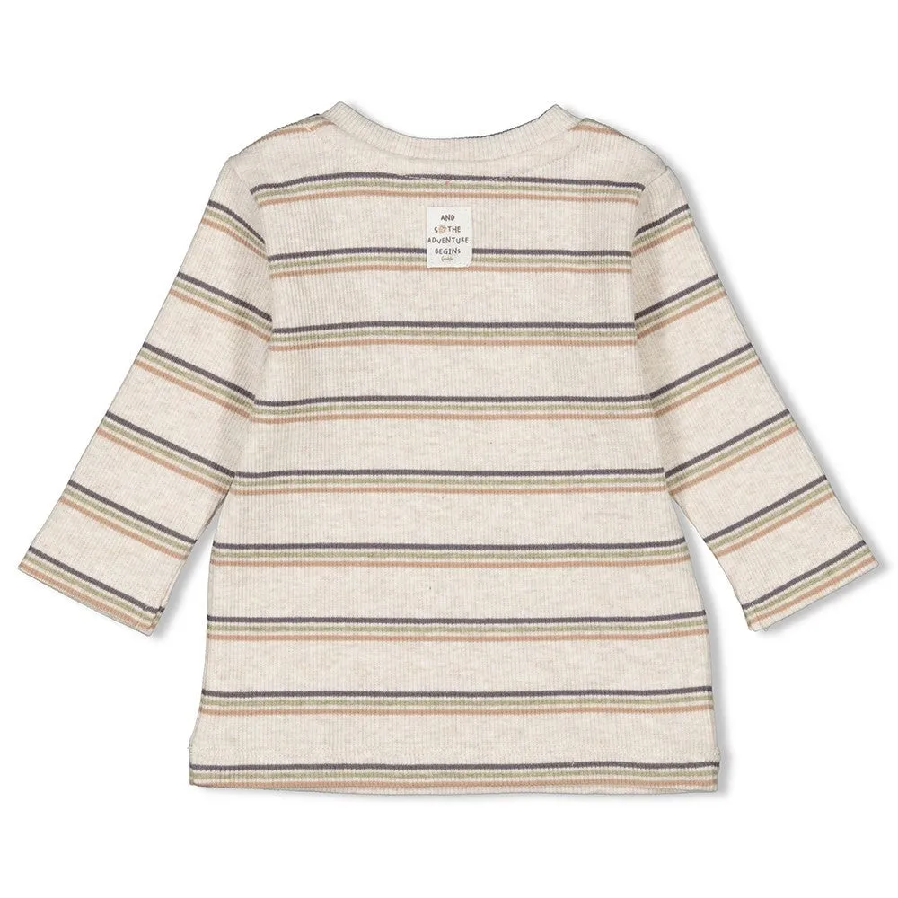 INTO THE FOREST-  Ribbed Knit Forest Stripe Top