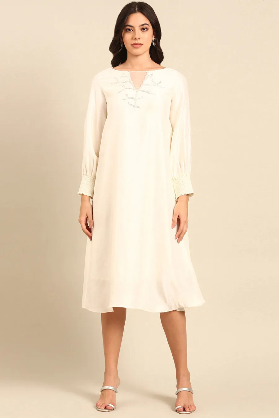 Ivory Embellished Tunic & Pant Co-Ord Set