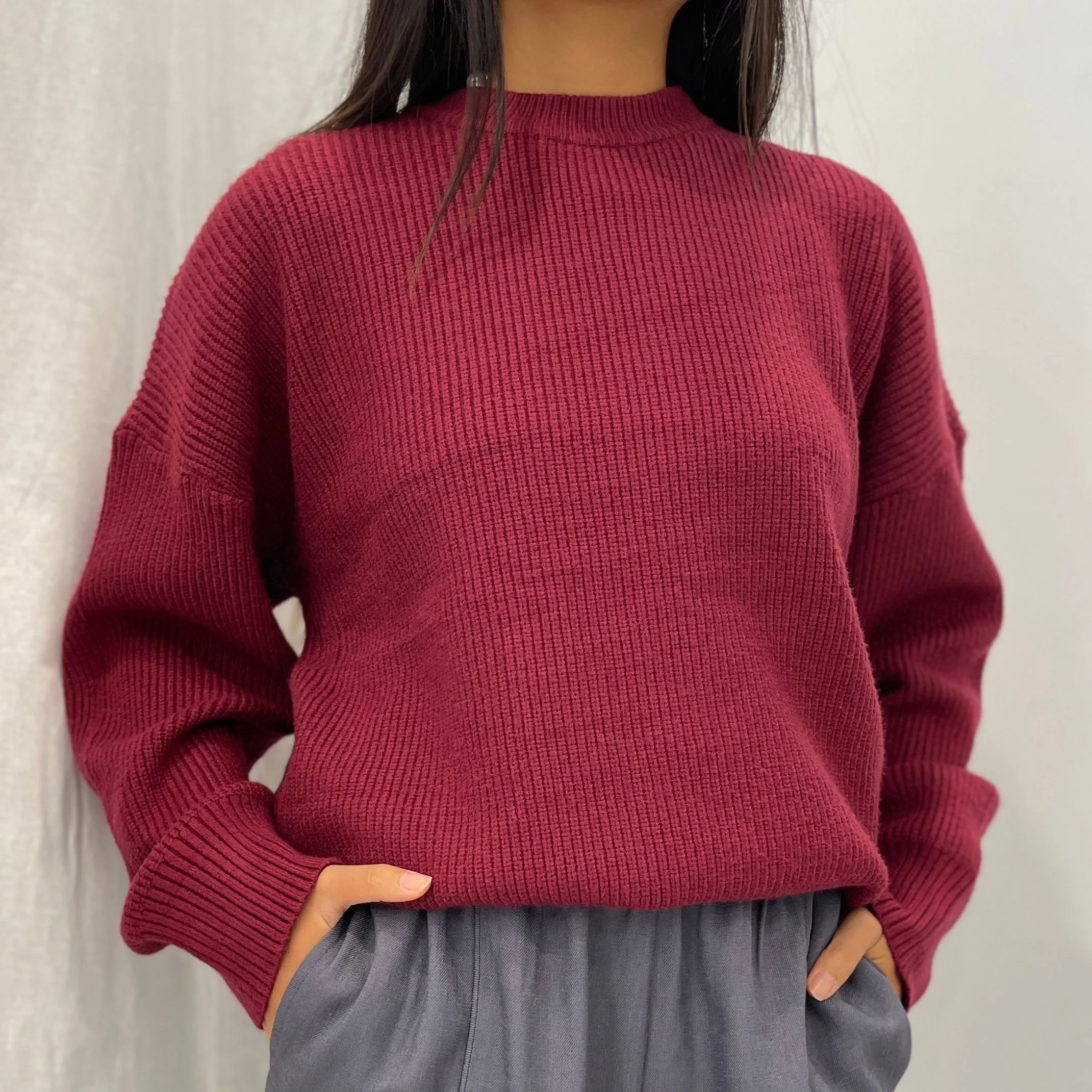 Janara Knit Top - Burgundy