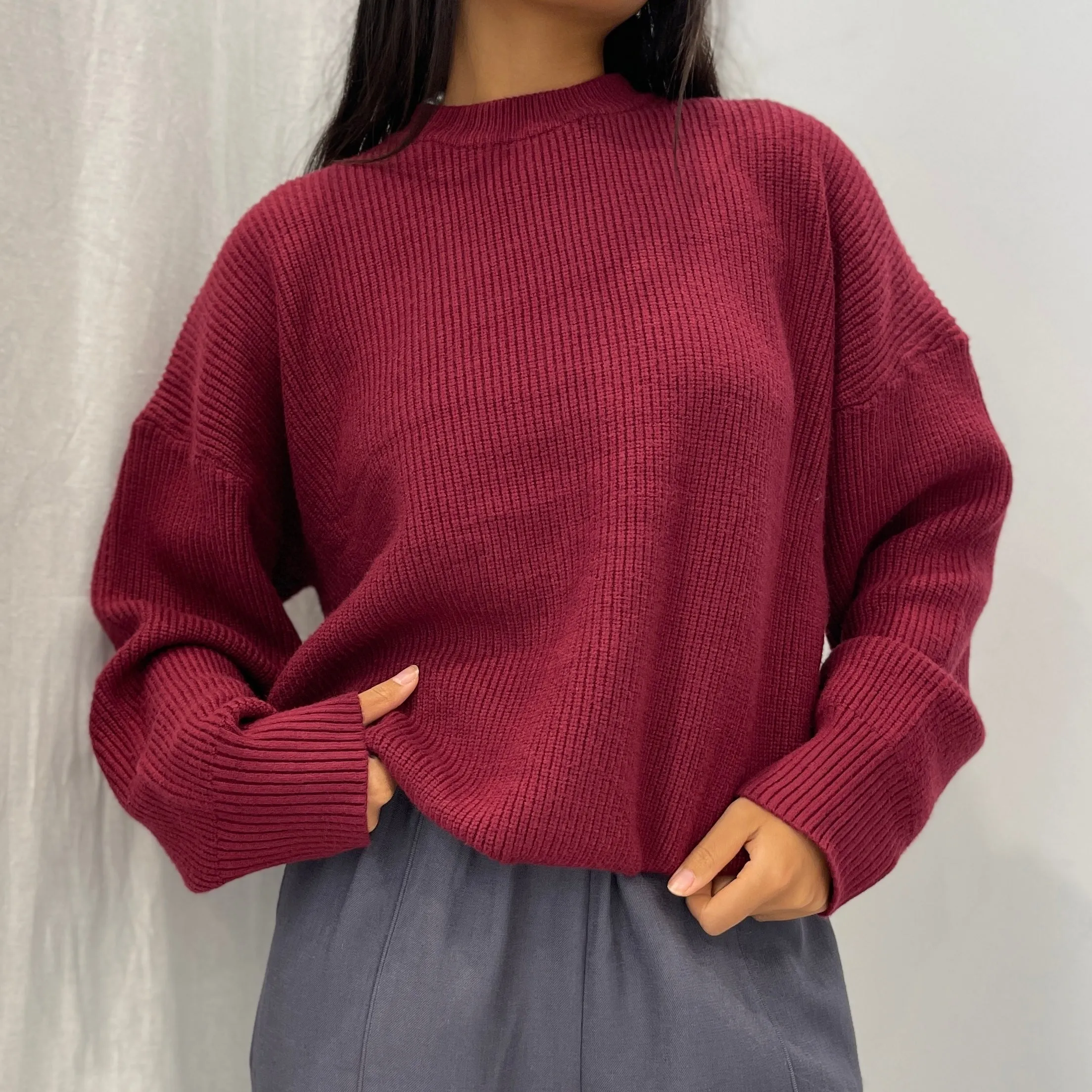 Janara Knit Top - Burgundy