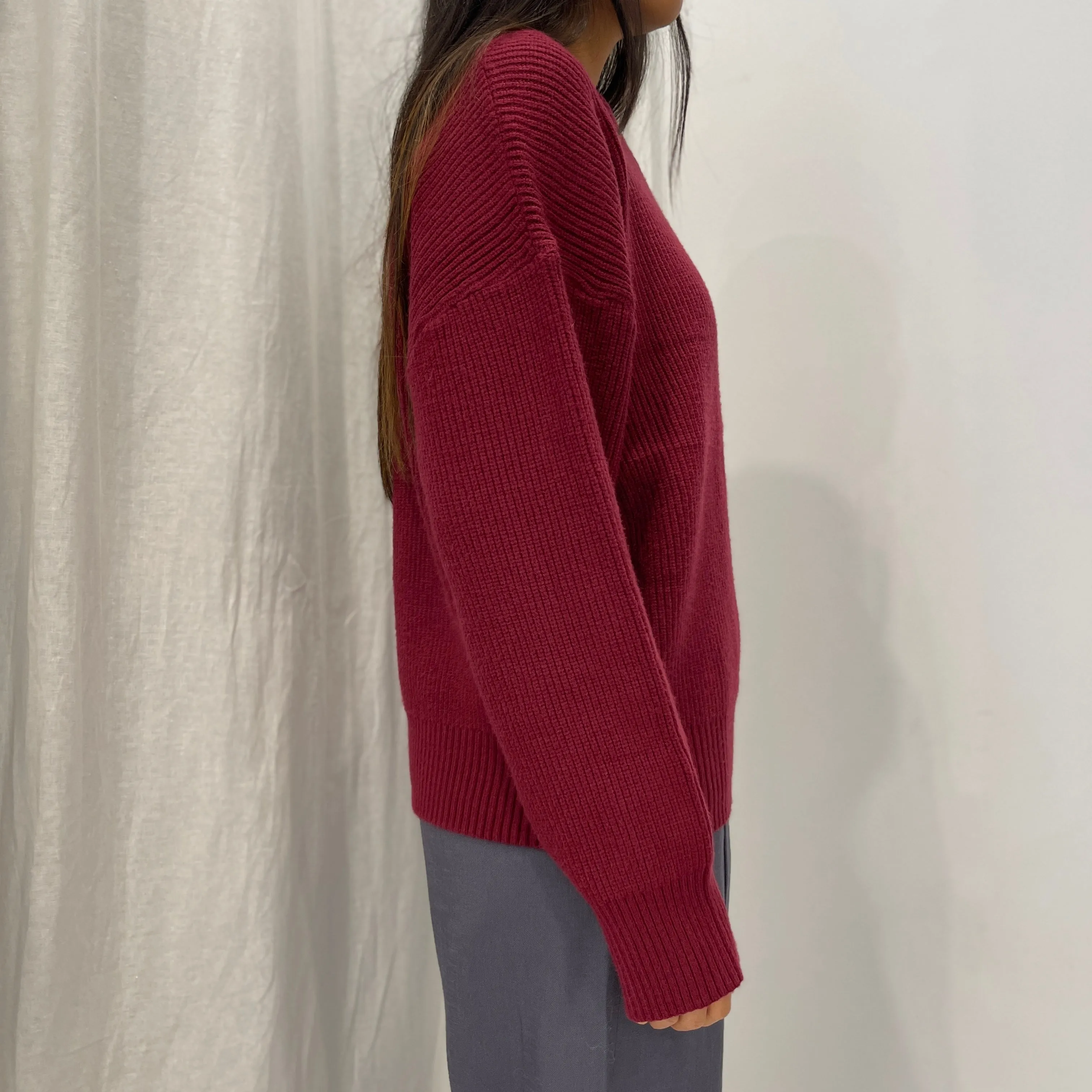Janara Knit Top - Burgundy