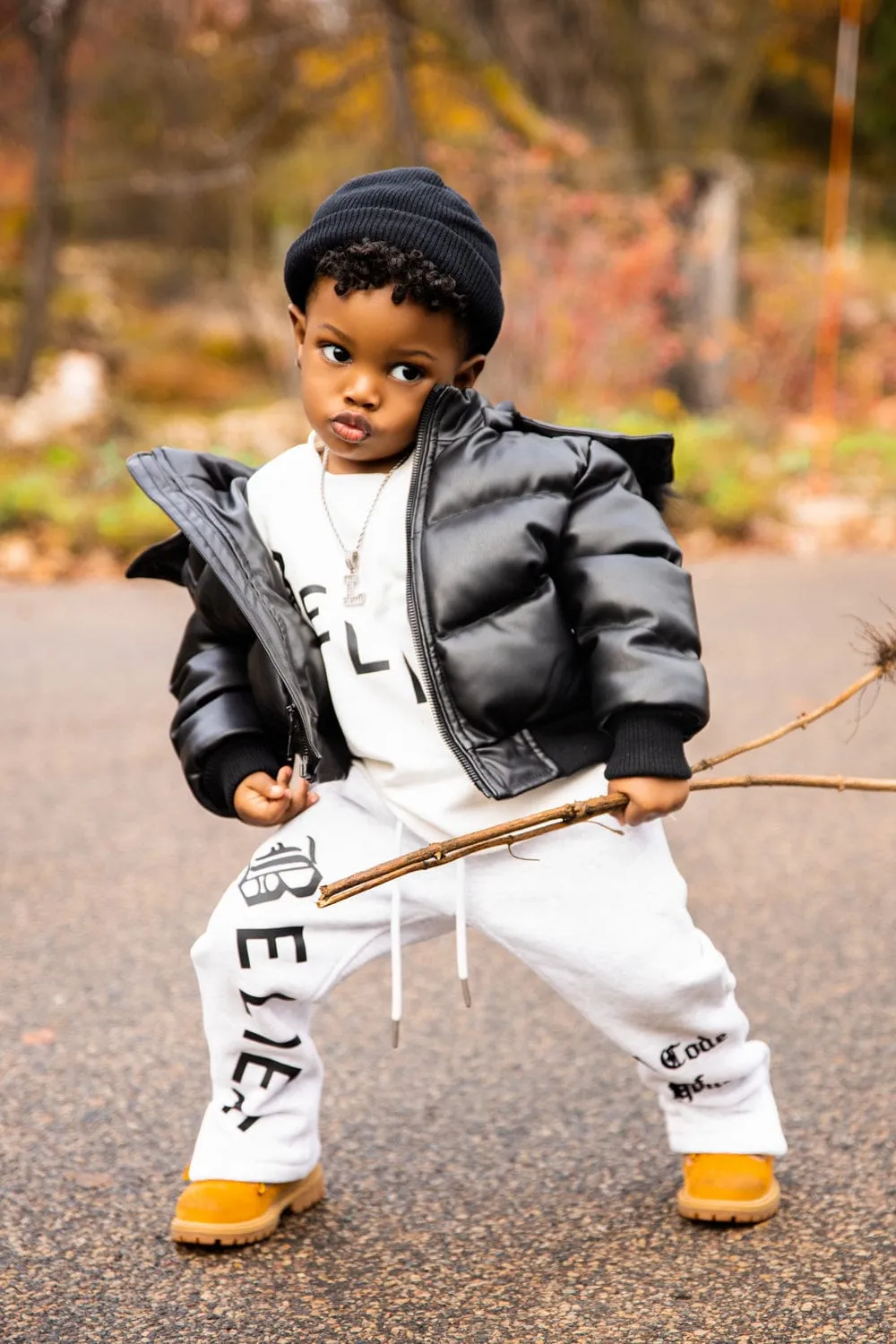 Kids Thriller Puffer Jacket (Black)
