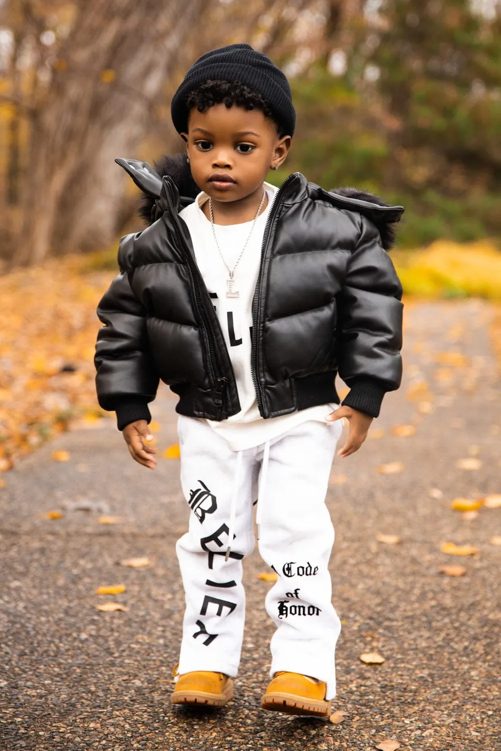 Kids Thriller Puffer Jacket (Black)