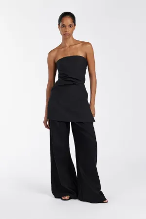 LEO BLACK STRAPLESS TUNIC