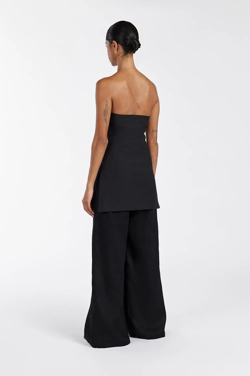 LEO BLACK STRAPLESS TUNIC