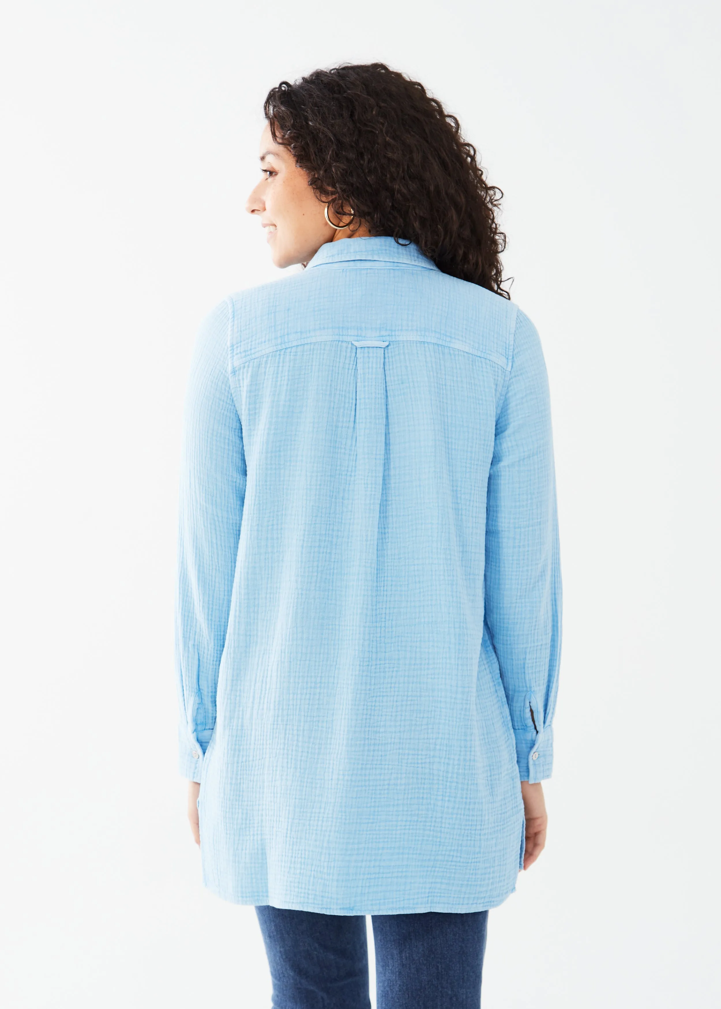 Long Sleeve Cotton Gauze Tunic