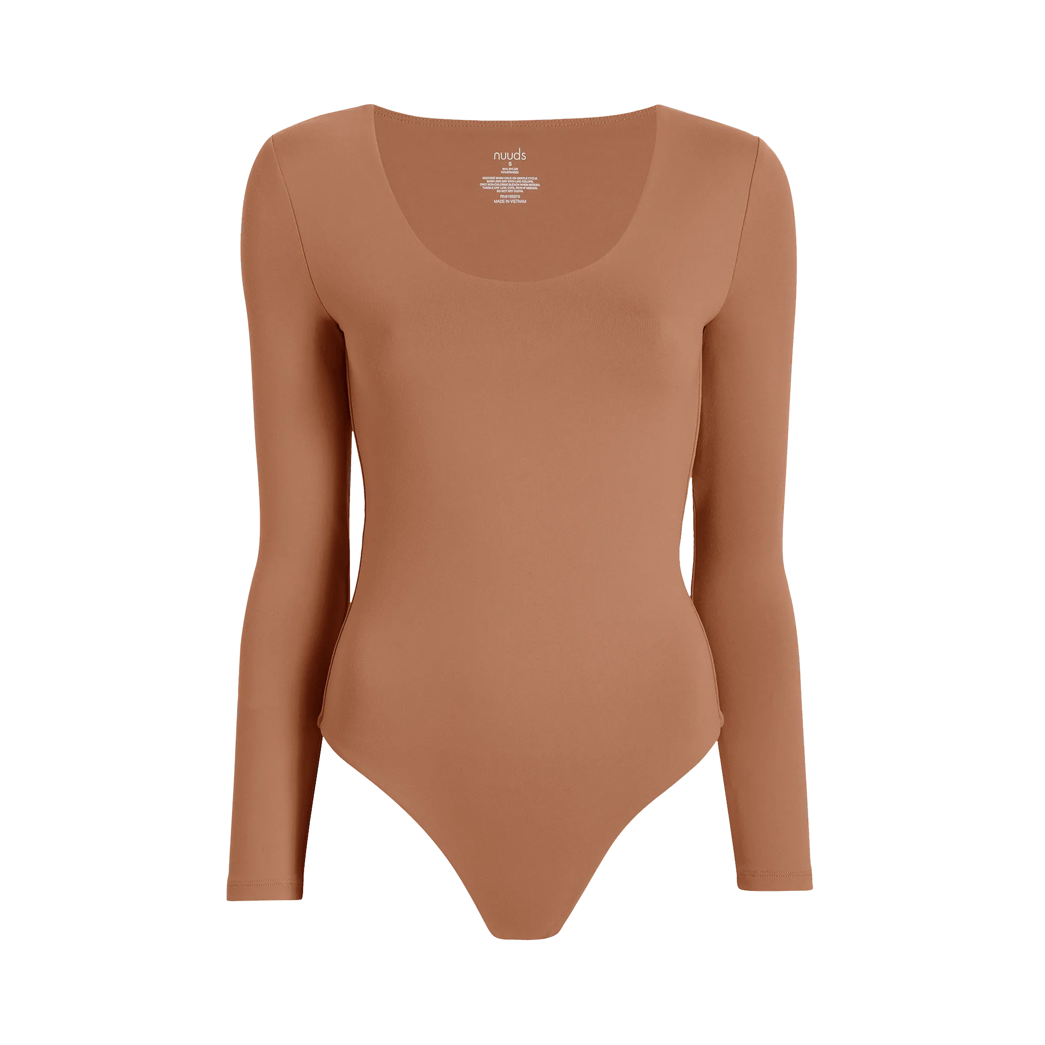 Long Sleeve Scoop Neck Bodysuit | Clay