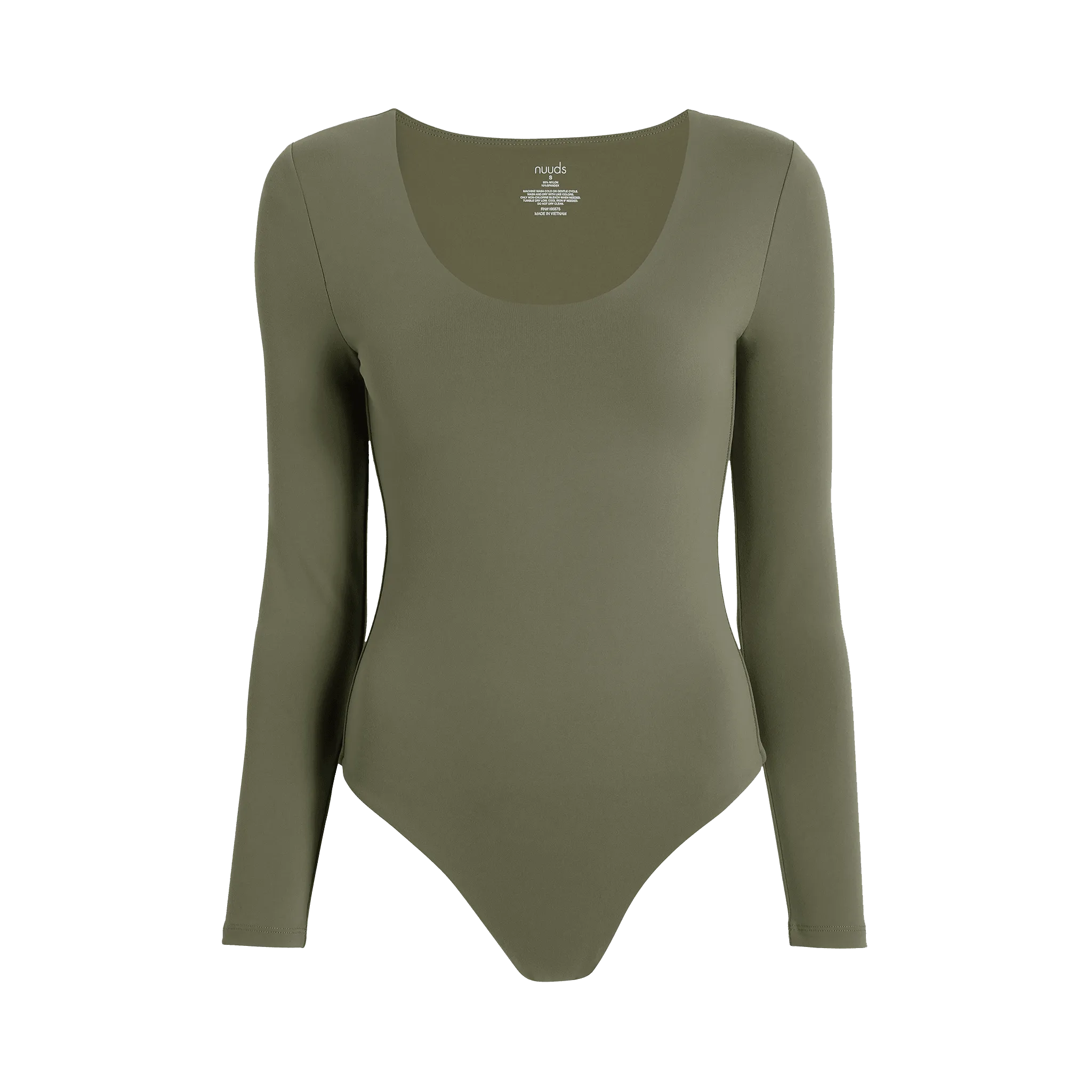 Long Sleeve Scoop Neck Bodysuit | Olive