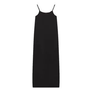maxi dress silk jumper - black
