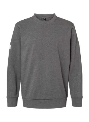 Men&#x27;s Adidas Dark Grey Heather Fleece Crewneck Sweatshirt A434