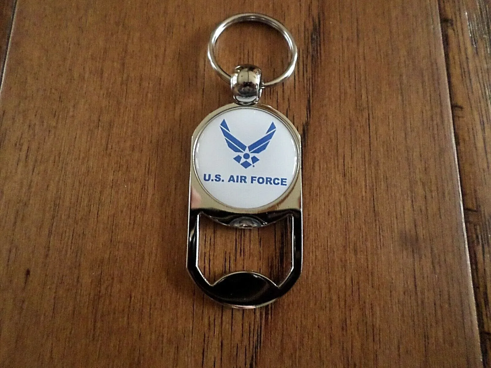 MILITARY AIR FORCE METAL KEY CHAIN KEY RING BOTTLE OPENER U.S AIR FORCE INSIGNIA