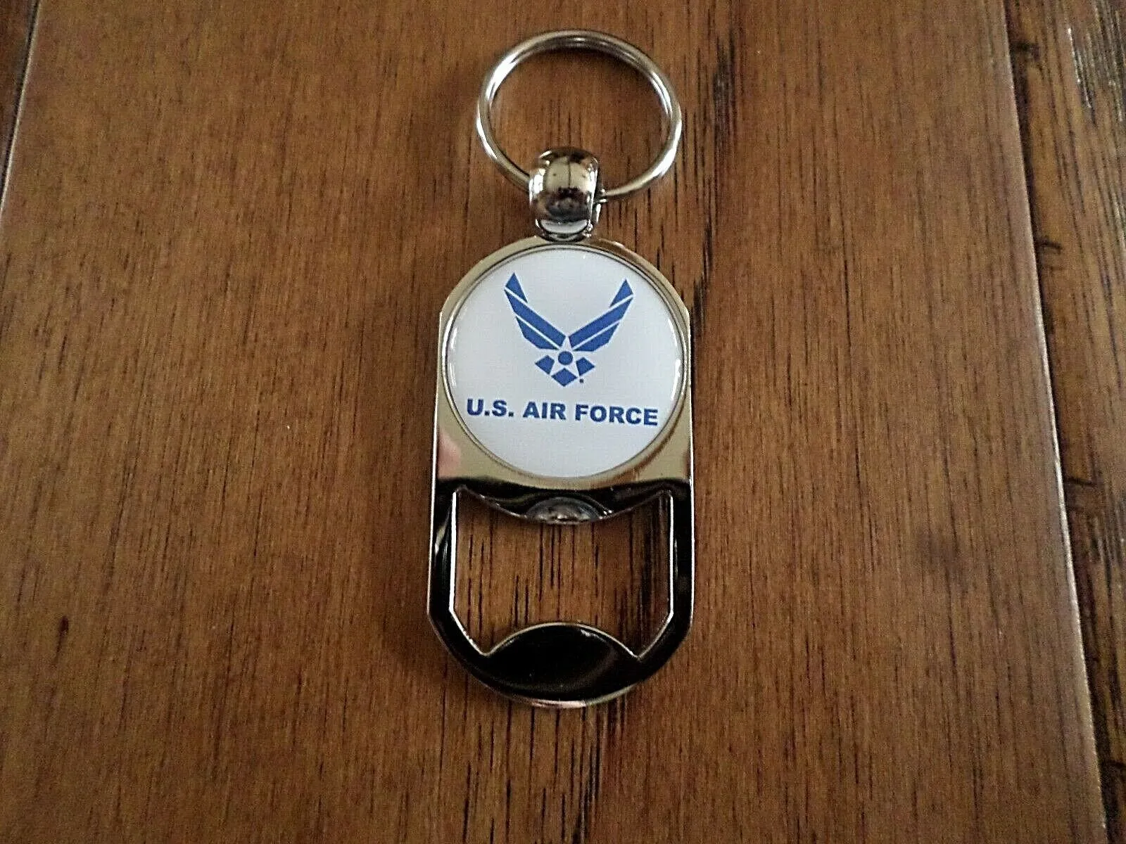 MILITARY AIR FORCE METAL KEY CHAIN KEY RING BOTTLE OPENER U.S AIR FORCE INSIGNIA