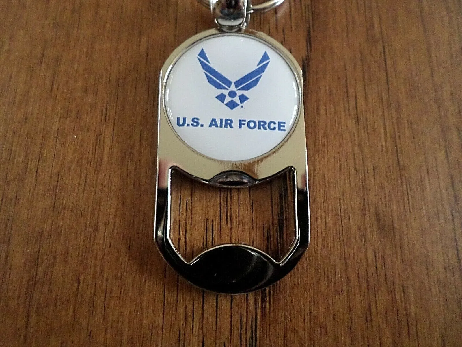 MILITARY AIR FORCE METAL KEY CHAIN KEY RING BOTTLE OPENER U.S AIR FORCE INSIGNIA