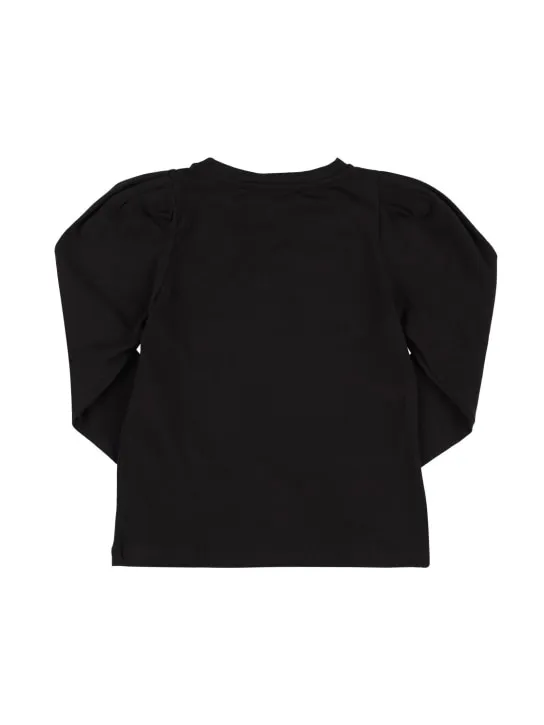 Miss Blumarine   Crystal logo cotton jersey t-shirt 